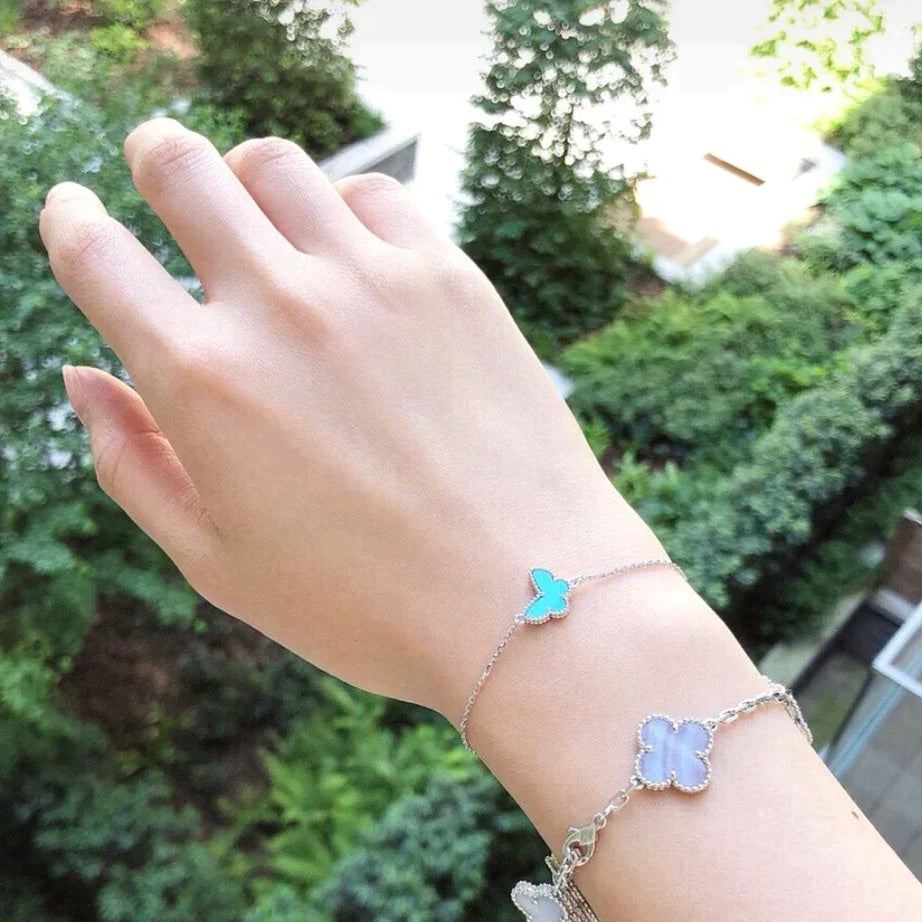 [Luxe Jewels]BUTTERFLY TURQUOISE BUTTERFLY BRACELET SILVER