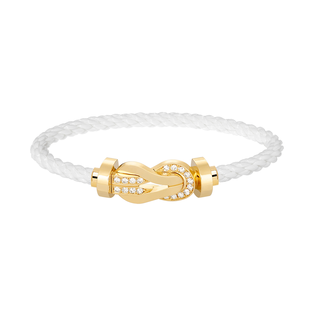 [Luxe Jewels]CHANCE LARGE 8 FIGURE BUCKLE HALF DIAMOND BRACELET GOLD