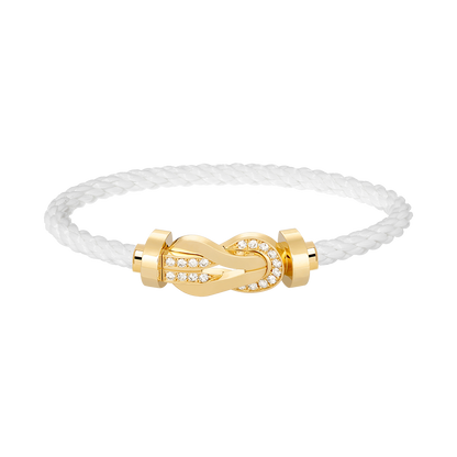 [Luxe Jewels]CHANCE LARGE 8 FIGURE BUCKLE HALF DIAMOND BRACELET GOLD