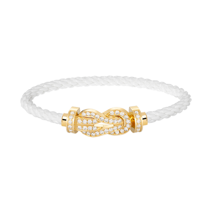 [Luxe Jewels]CHANCE LARGE 8 FIGURE BUCKLE FULLDIAMOND BRACELET GOLD