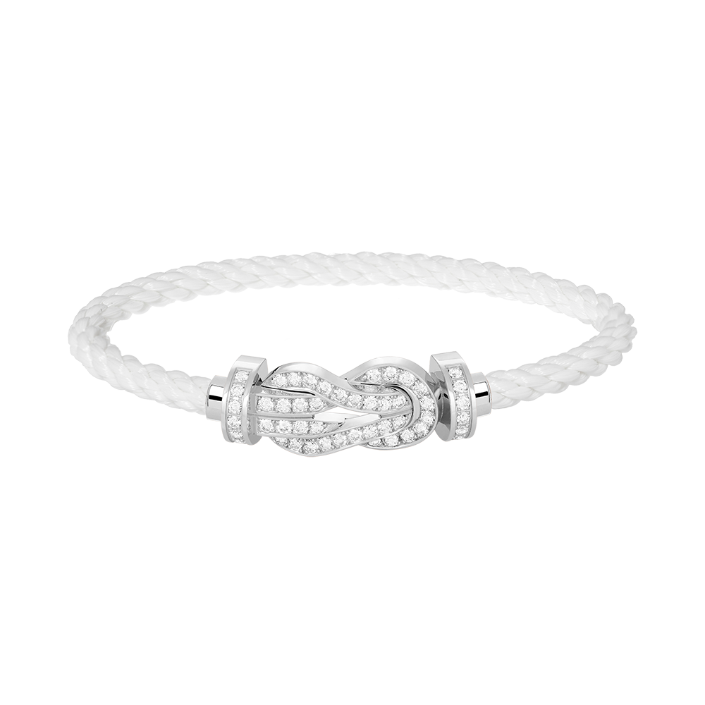 [Luxe Jewels]CHANCE LARGE 8 FIGURE BUCKLE FULL DIAMOND BRACELET SILVER