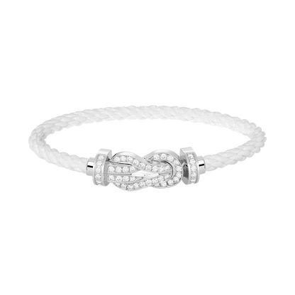 [Luxe Jewels]CHANCE LARGE 8 FIGURE BUCKLE FULL DIAMOND BRACELET SILVER