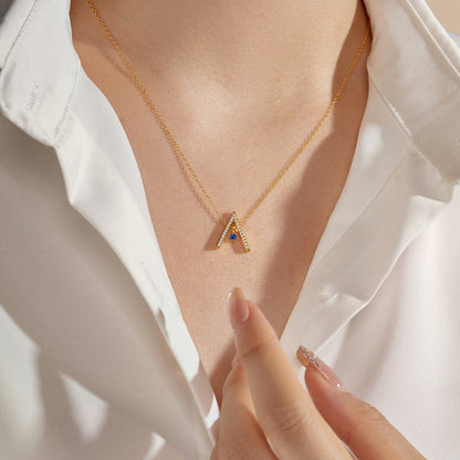 [Luxe Jewels]Sparkling "A" Shape Necklace