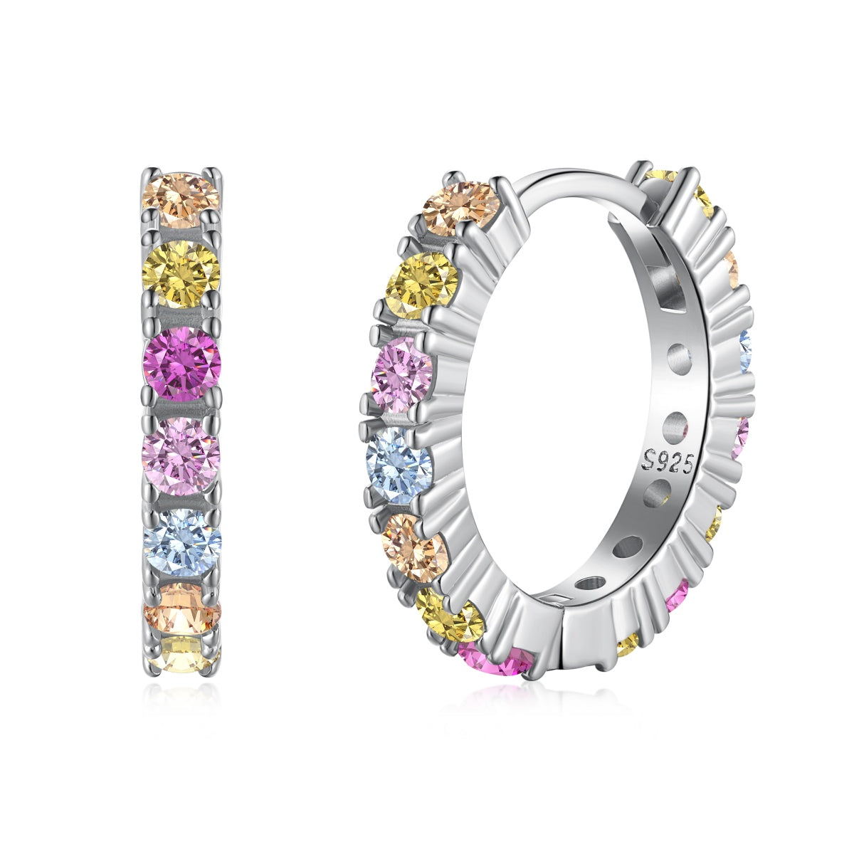 [Luxe Jewels]Radiant Colorful Round Cut Earrings