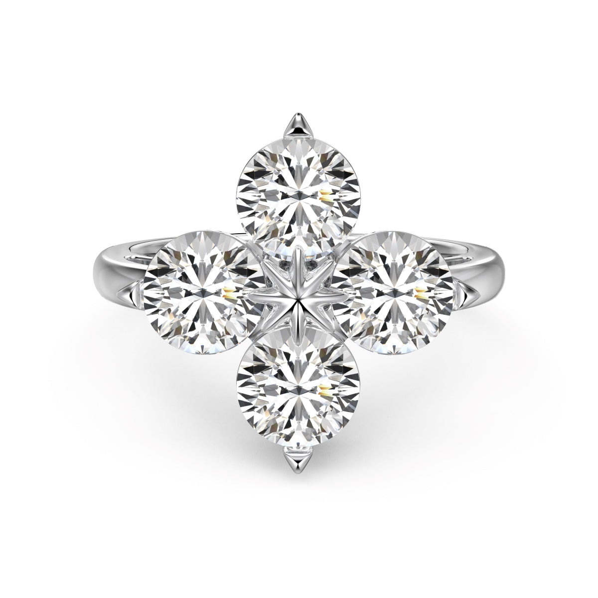 [Luxe Jewels]Four-Leaf Clover Eight-Pointed Star Ring