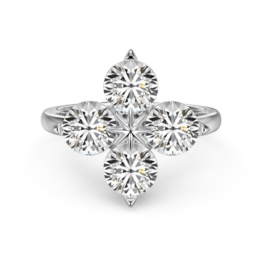 [Luxe Jewels]Four-Leaf Clover Eight-Pointed Star Ring