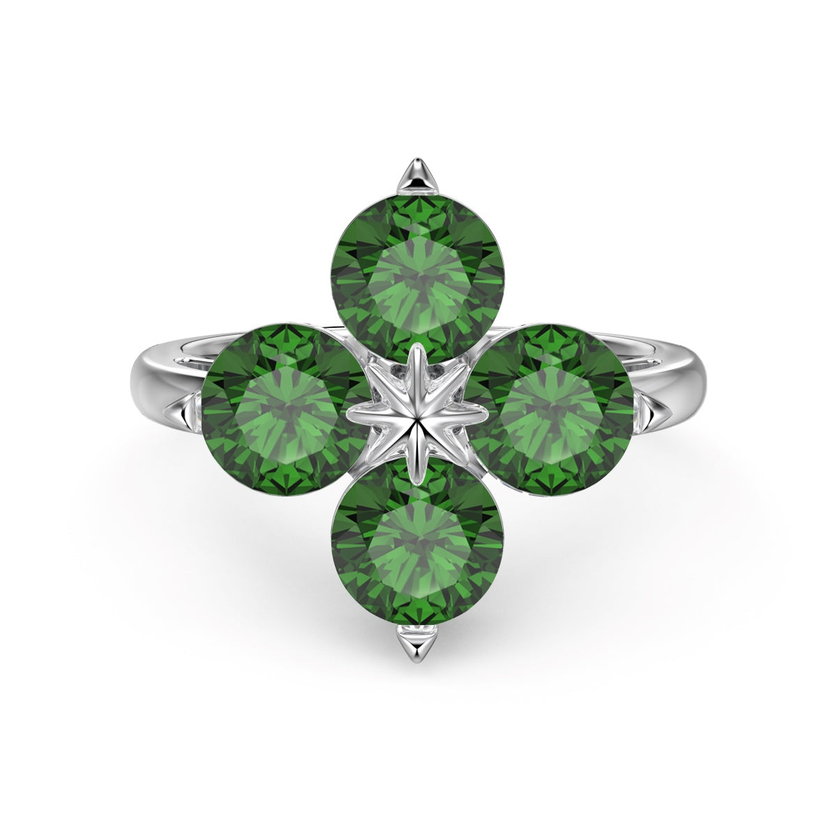 [Luxe Jewels]Four-Leaf Clover Eight-Pointed Star Ring