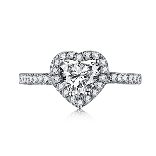 [Luxe Jewels]Eternity Splashy Romantic Heart Shape Lover Ring