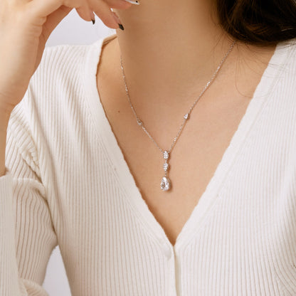 [Luxe Jewels]Dazzling Pear Cut Necklace