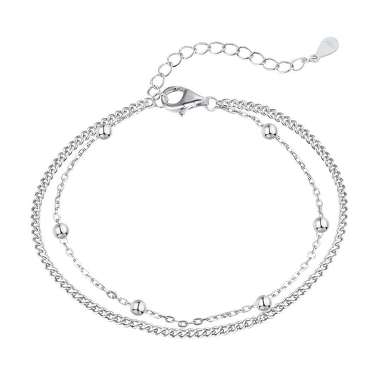 [Luxe Jewels]Delicate Bead Double Layer Bracelet