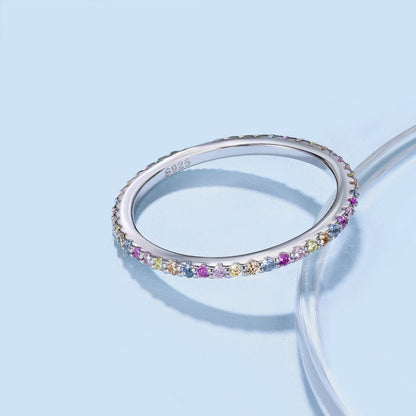 [Luxe Jewels]Ornate Colorful Round Cut Tennis Ring