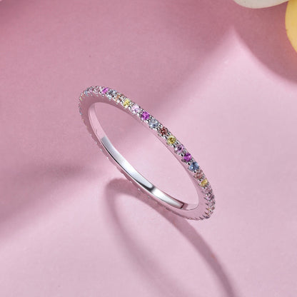 [Luxe Jewels]Ornate Colorful Round Cut Tennis Ring