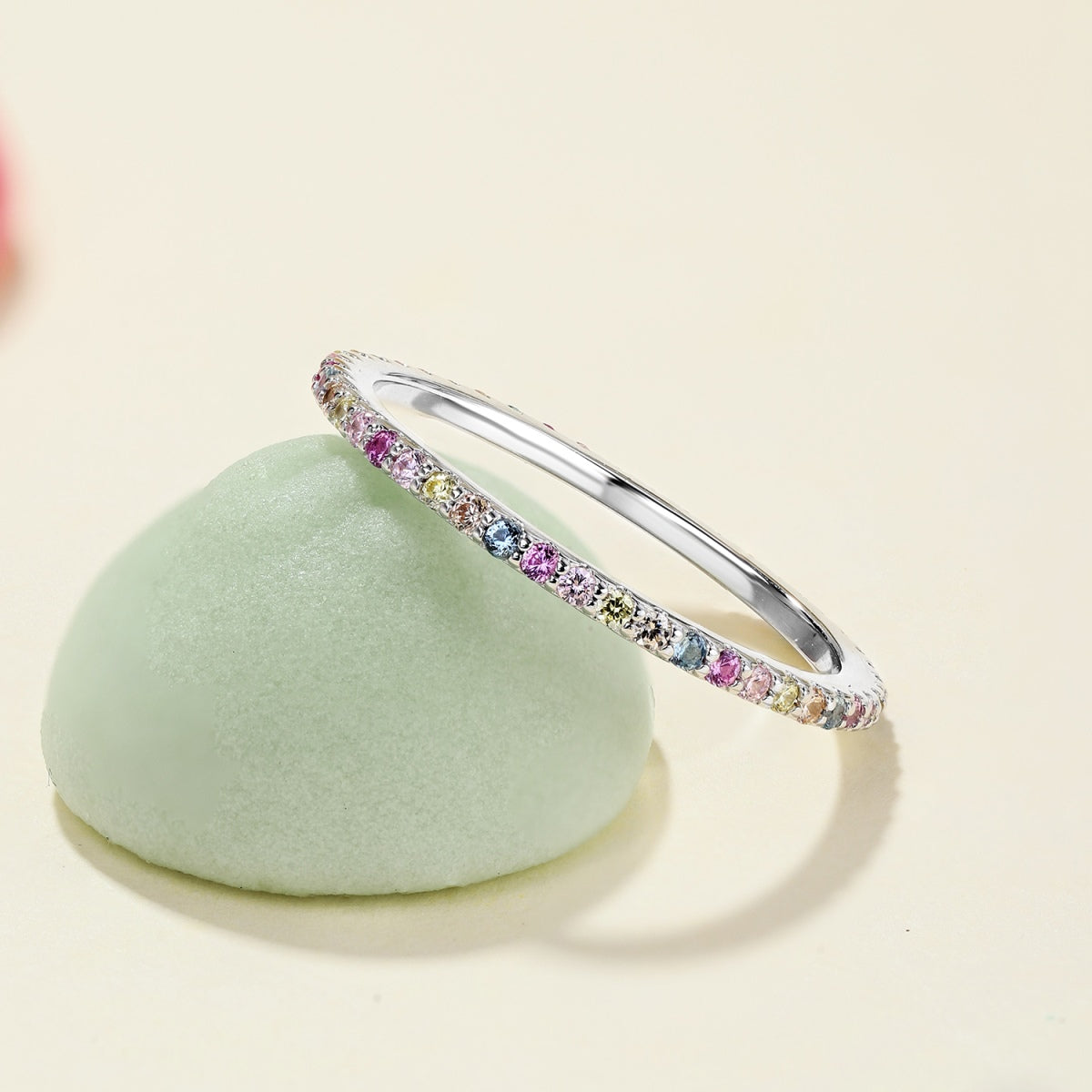 [Luxe Jewels]Ornate Colorful Round Cut Tennis Ring