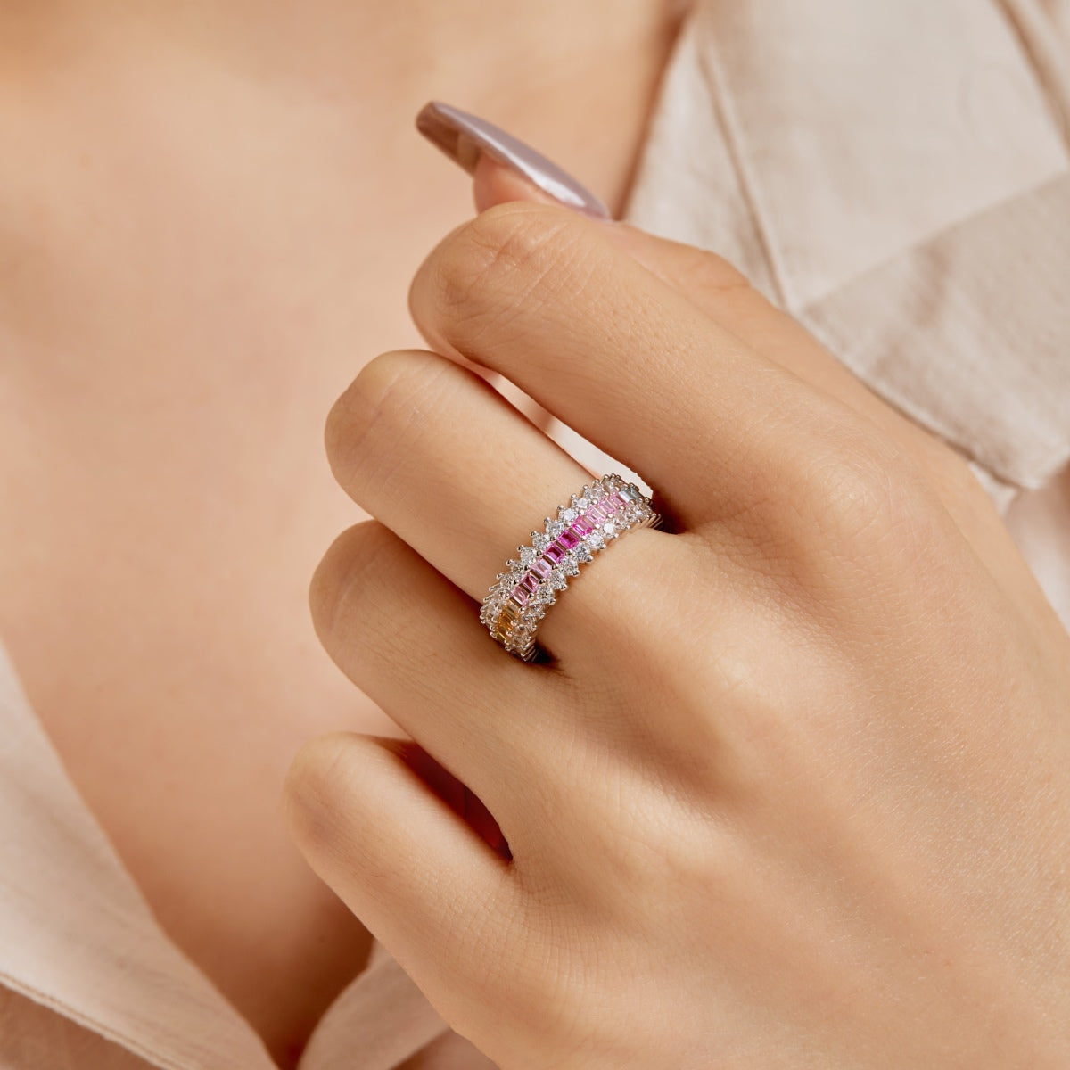 [Luxe Jewels]Ornate Colorful Radiant Cut Daily Ring