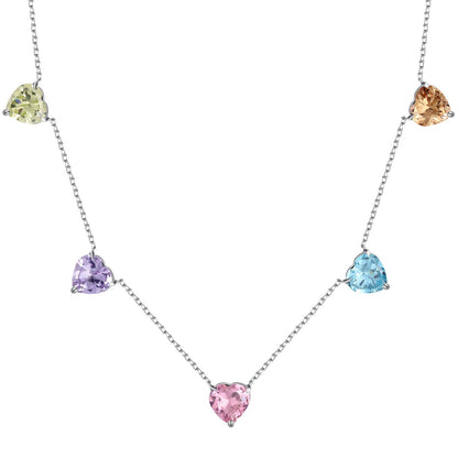 [Luxe Jewels]Sparkling Colorful Heart Cut Necklace