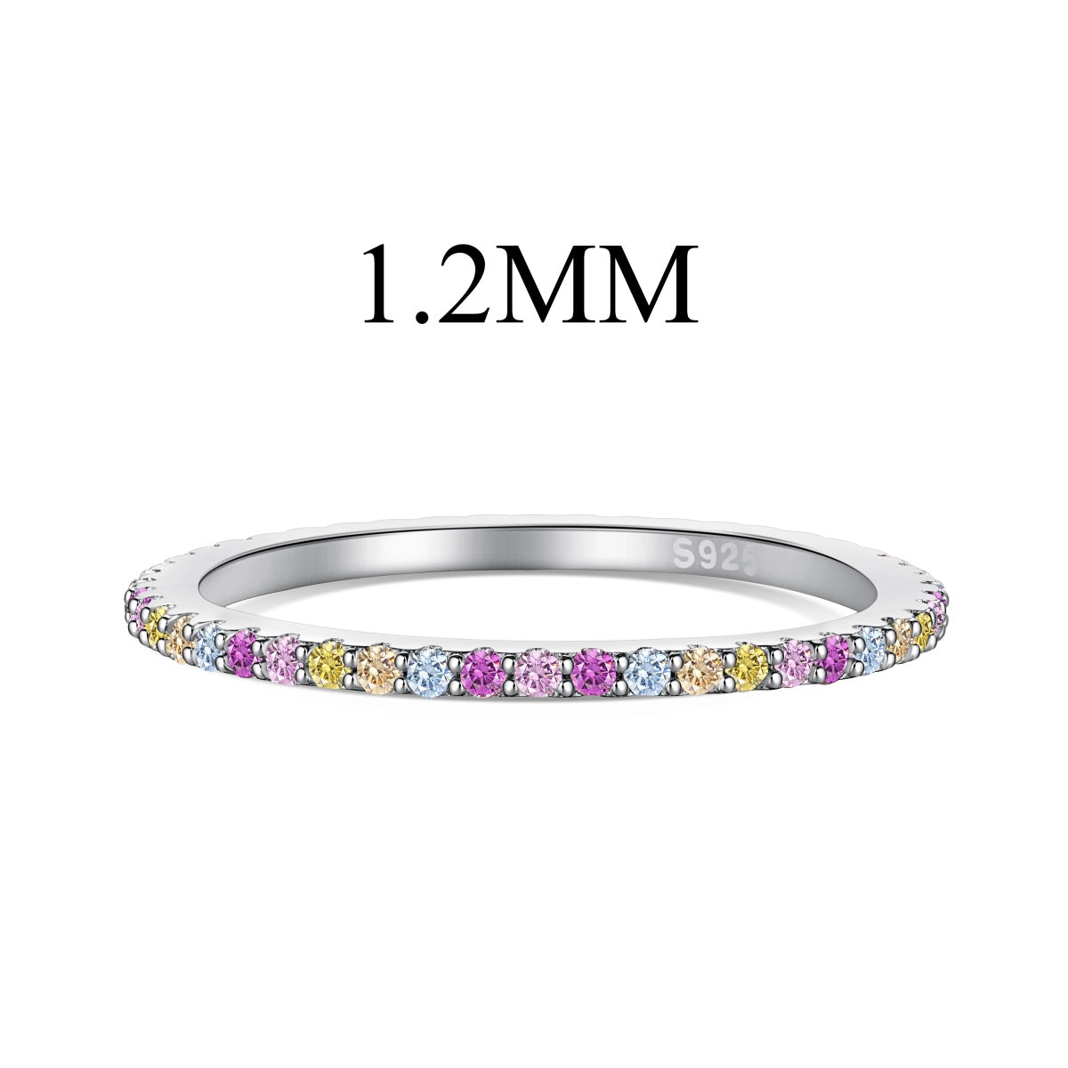 [Luxe Jewels]Ornate Colorful Round Cut Tennis Ring