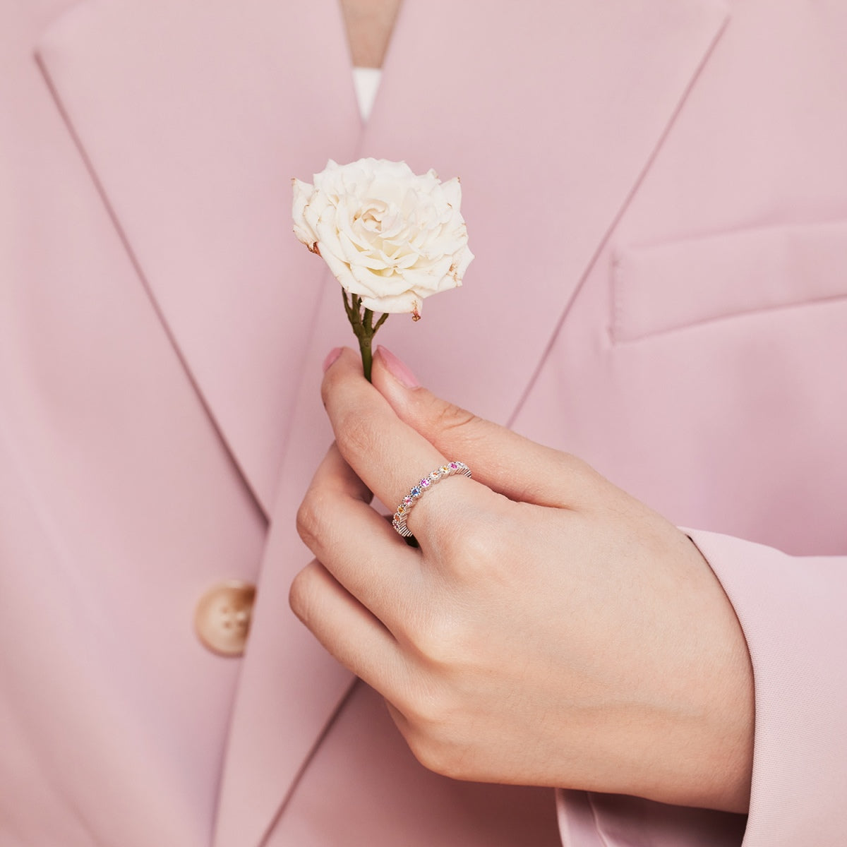 [Luxe Jewels]Unique Scintillating Round Cut Daily Ring