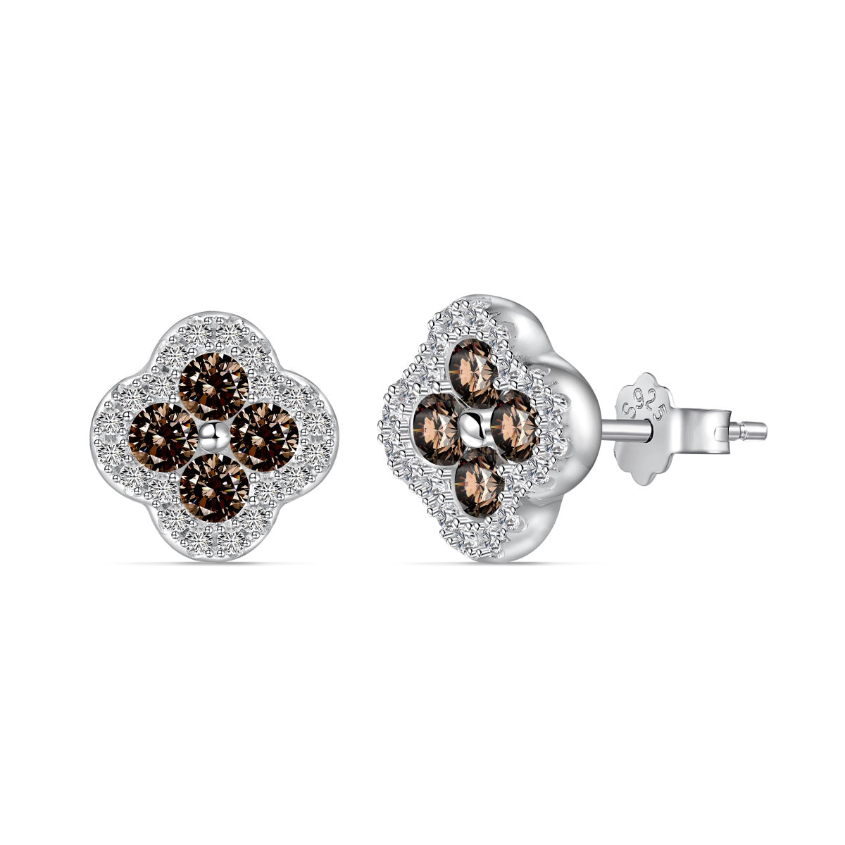 [Luxe Jewels]Four-Leaf Clover Flower Shaped Earrings