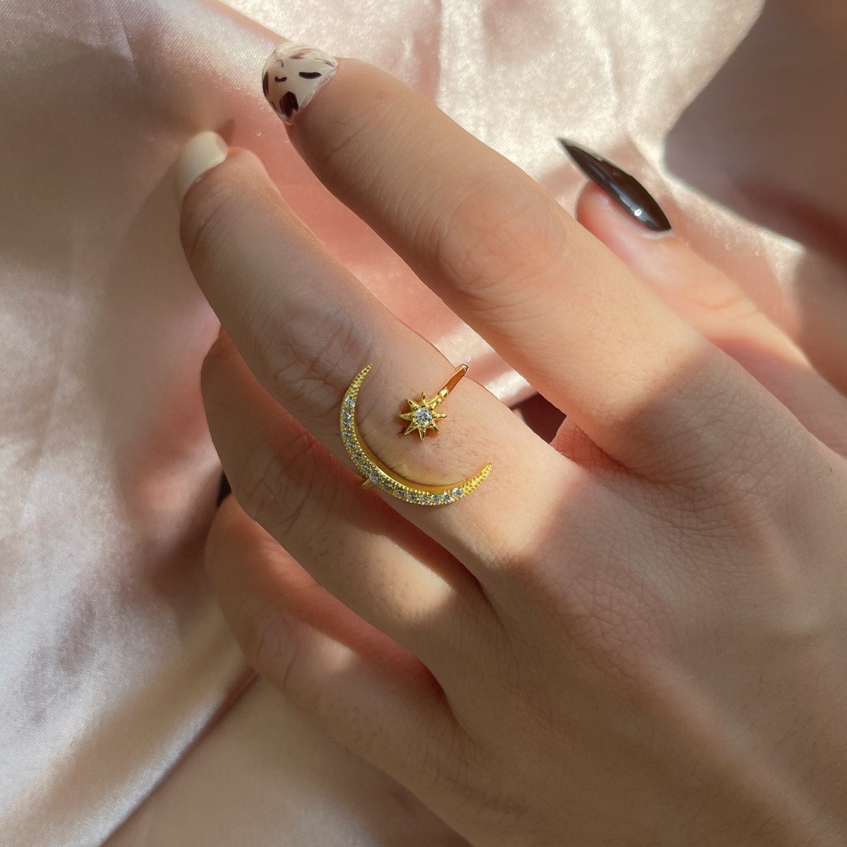 [Luxe Jewels]Eternity Moon & Star Ring