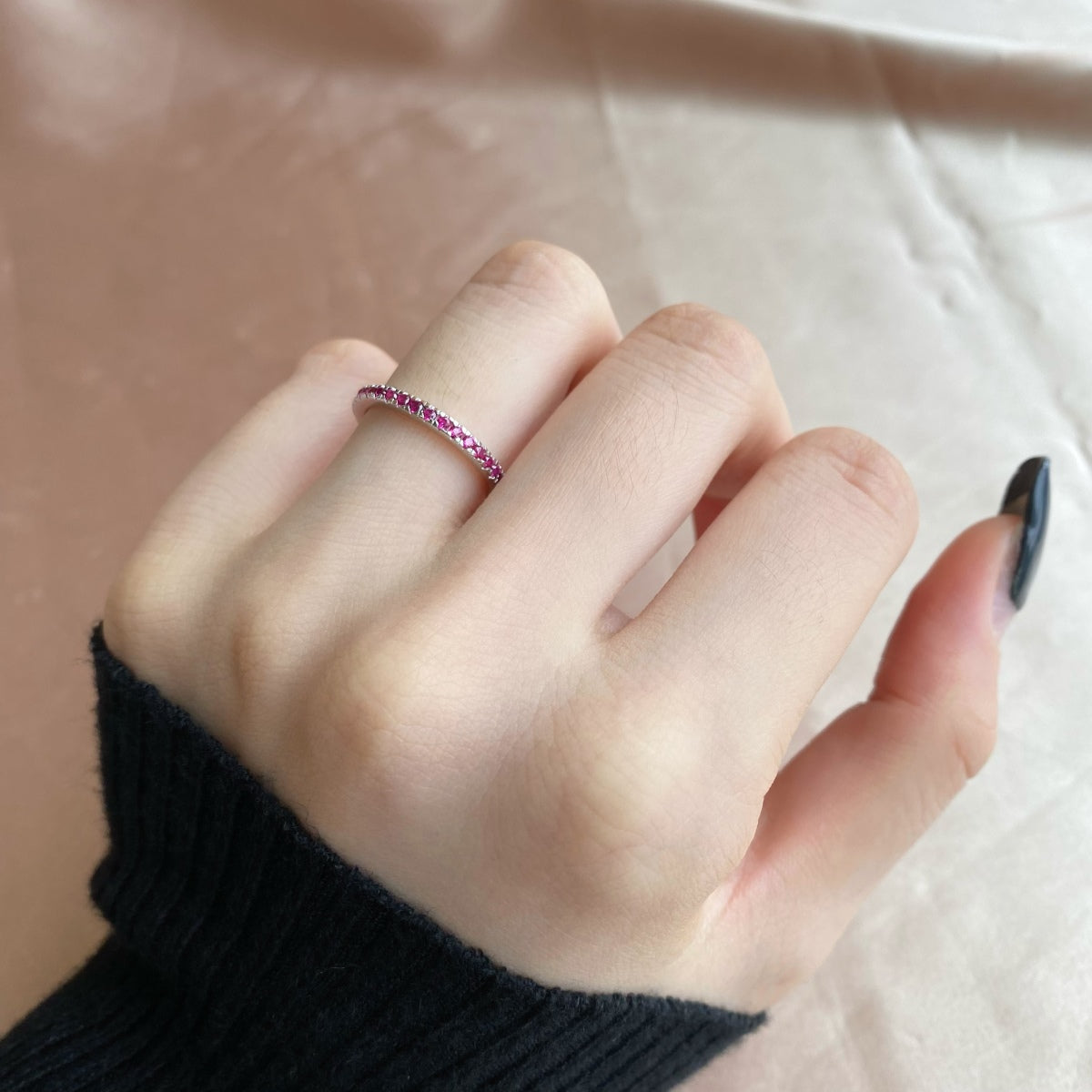 [Luxe Jewels]Delicate Sparkling Round Cut Daily Ring