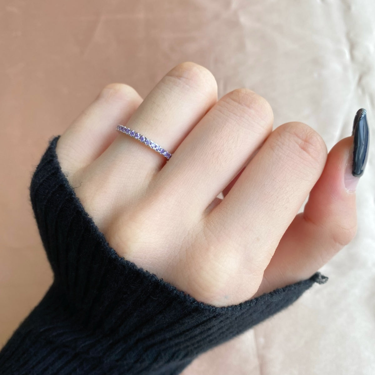 [Luxe Jewels]Delicate Sparkling Round Cut Daily Ring