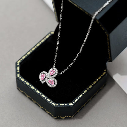 [Luxe Jewels]Elegant Flower Shape Pear Cut Necklace