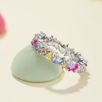 [Luxe Jewels]Dazzling Polychromatic Multi cut Daily Ring