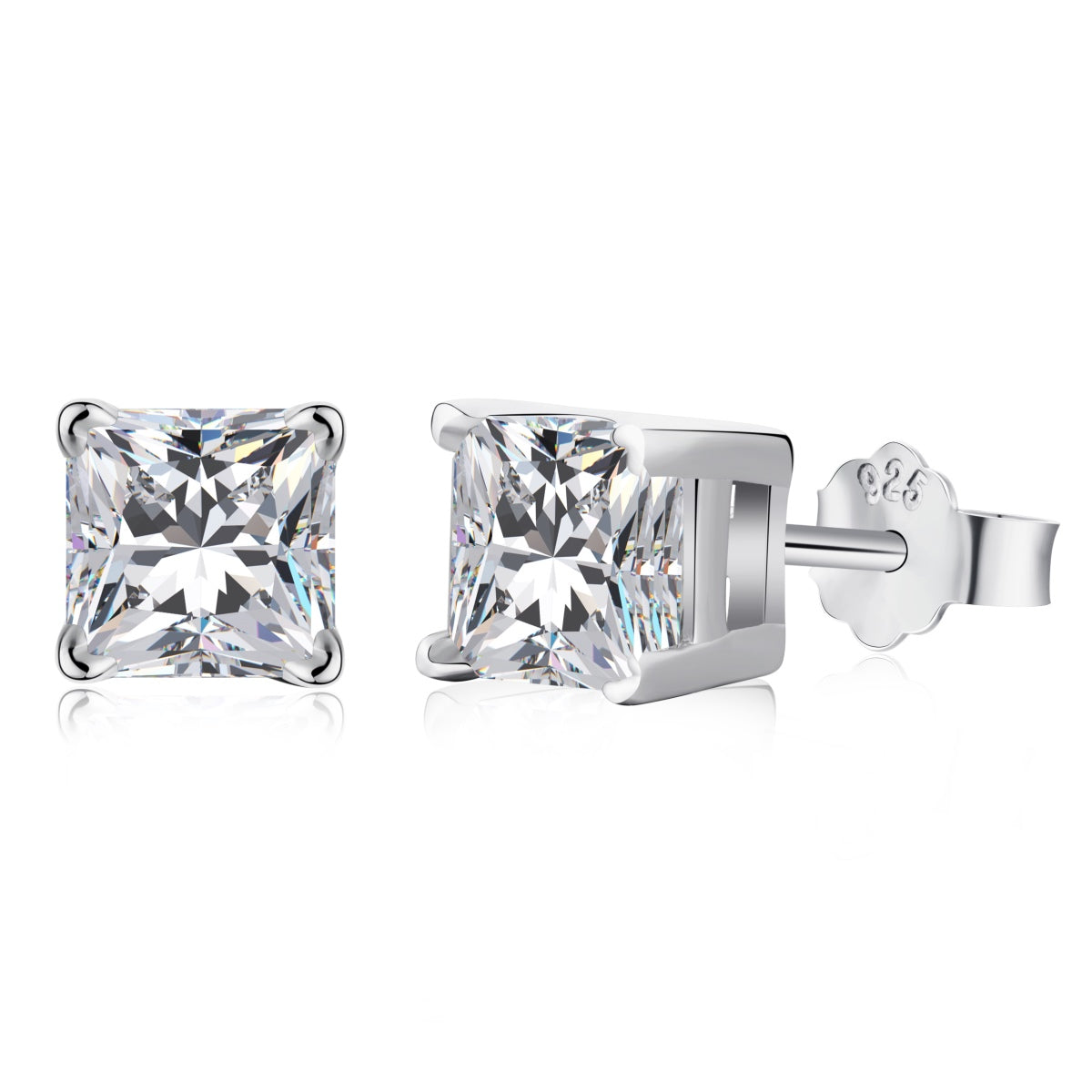 [Luxe Jewels]1.0 Carat Radiant Princess Cut Wedding Earrings