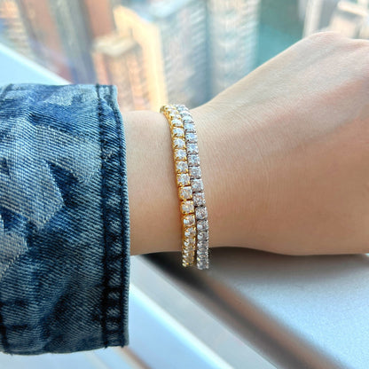 [Luxe Jewels]Sparkling Radiant Princess Cut Tennis Bracelet