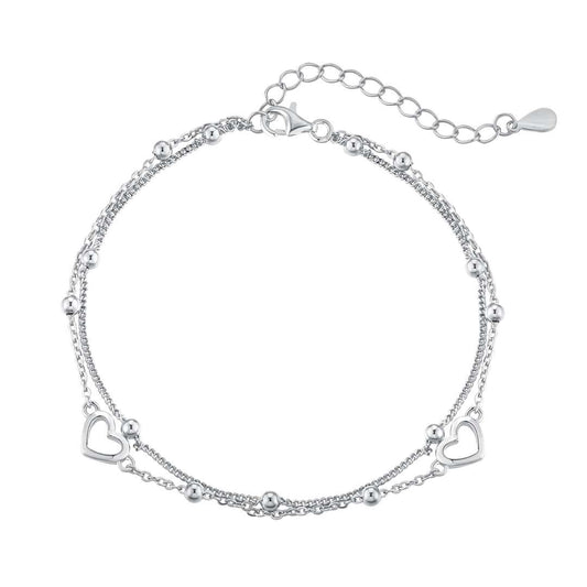 [Luxe Jewels]Dainty Double Layer Love Heart Bracelet