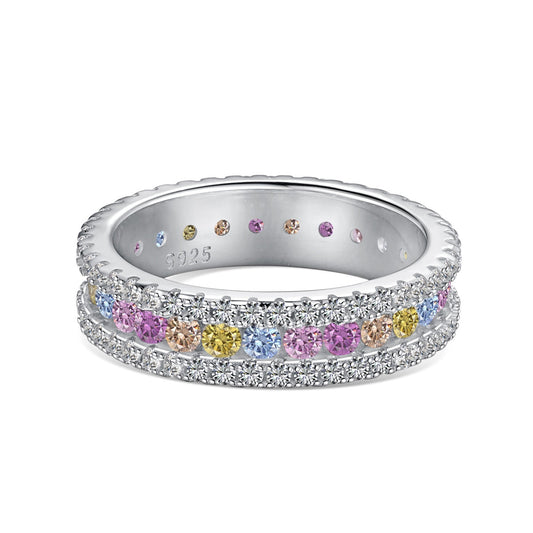 [Luxe Jewels]Delicate Colorful Round Cut Daily Ring