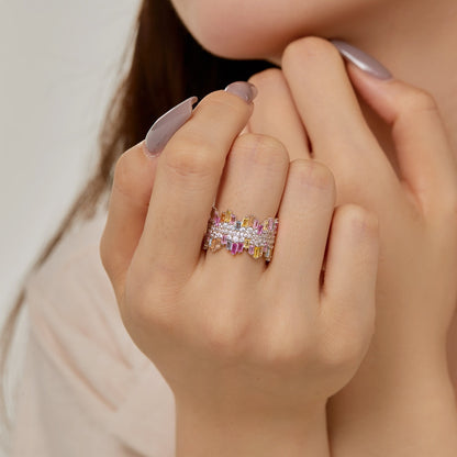 [Luxe Jewels]Luxurious Colorful Radiant Cut Daily Ring