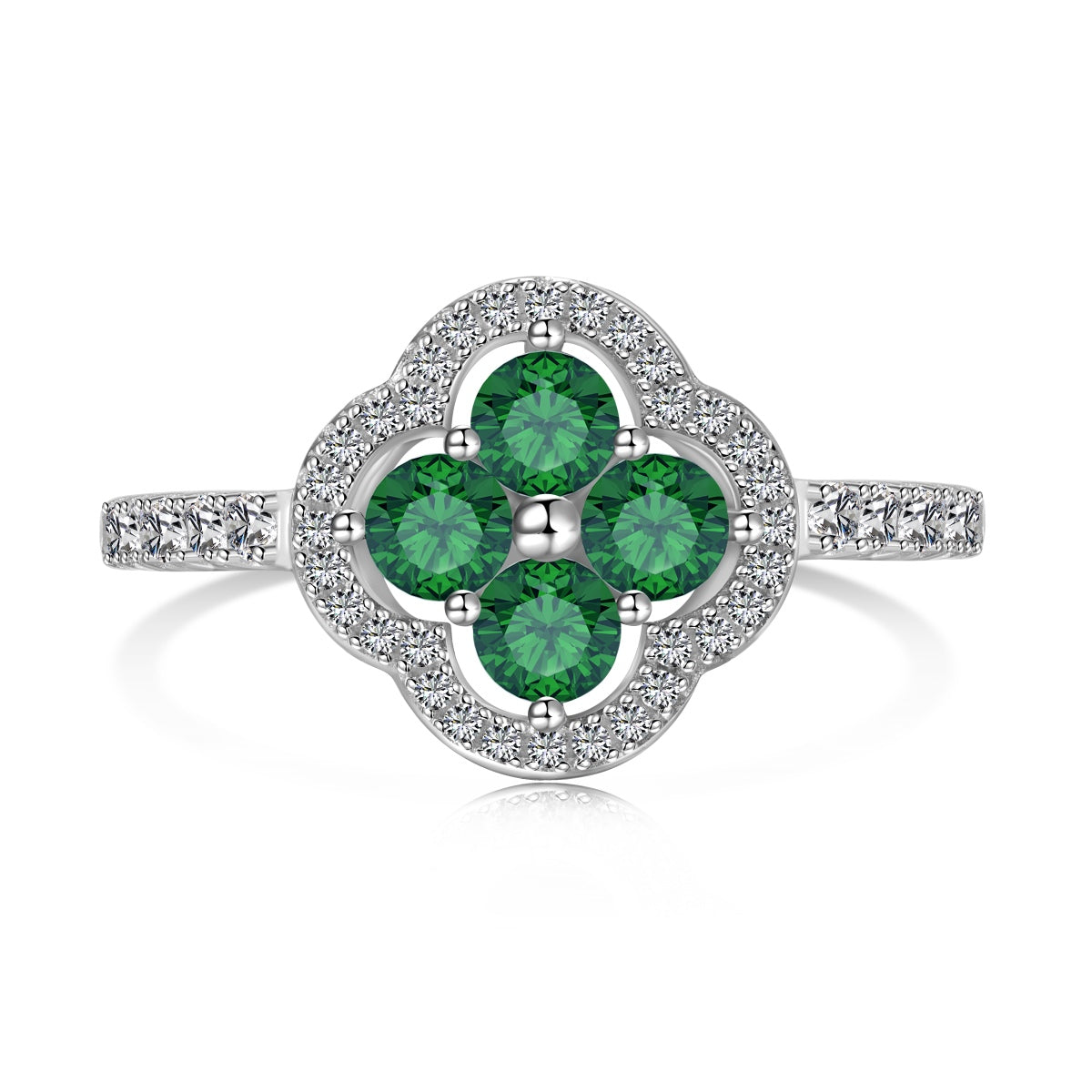 [Luxe Jewels]Four Leaf Clover Flower Design Ring