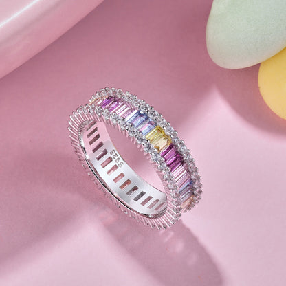 [Luxe Jewels]Dainty Kaleidoscopic Emerald Cut Daily Ring