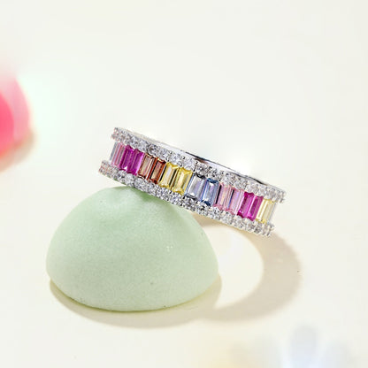 [Luxe Jewels]Dainty Kaleidoscopic Emerald Cut Daily Ring