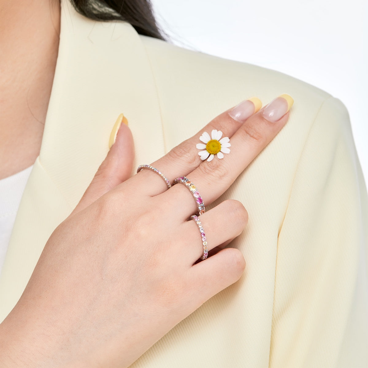 [Luxe Jewels]Dazzling Lustrous Round Cut Tennis Ring