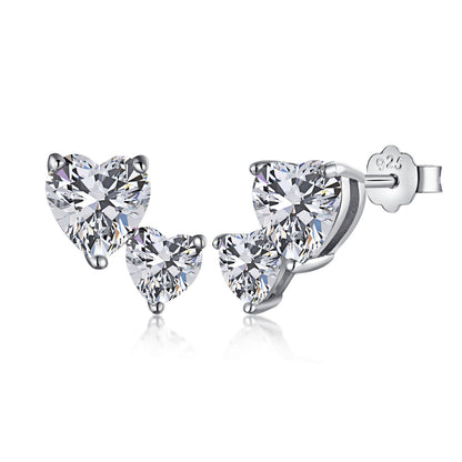 [Luxe Jewels]Double Heart-Shape Classic Princess Style Earrings