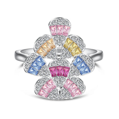 [Luxe Jewels]Sparkling Colorful Water Drop Shape Daily Ring