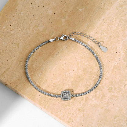 [Luxe Jewels]Luxurious Dazzling Square Shape Banquet Bracelet