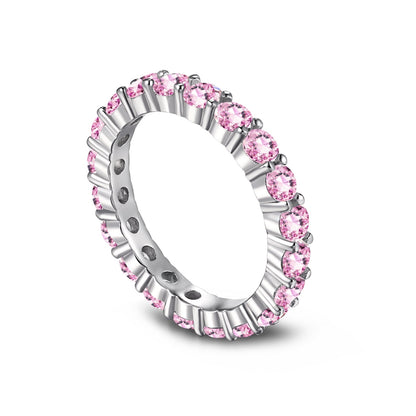 [Luxe Jewels]Sparkling Round Cut Tennis Ring