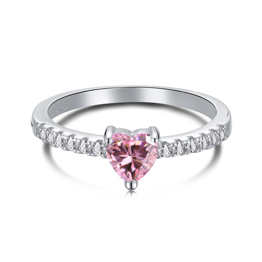 [Luxe Jewels]0.5 Carat CaratEternity Charming Heart Shape Lover Ring