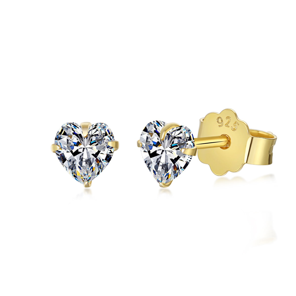 [Luxe Jewels]Sparkling Heart Shaped Simple Earrings