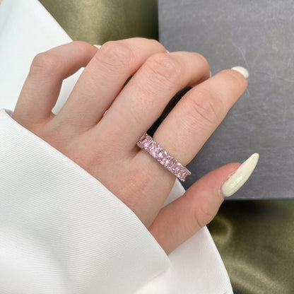 [Luxe Jewels]Elegant Princess Cut Tennis Ring