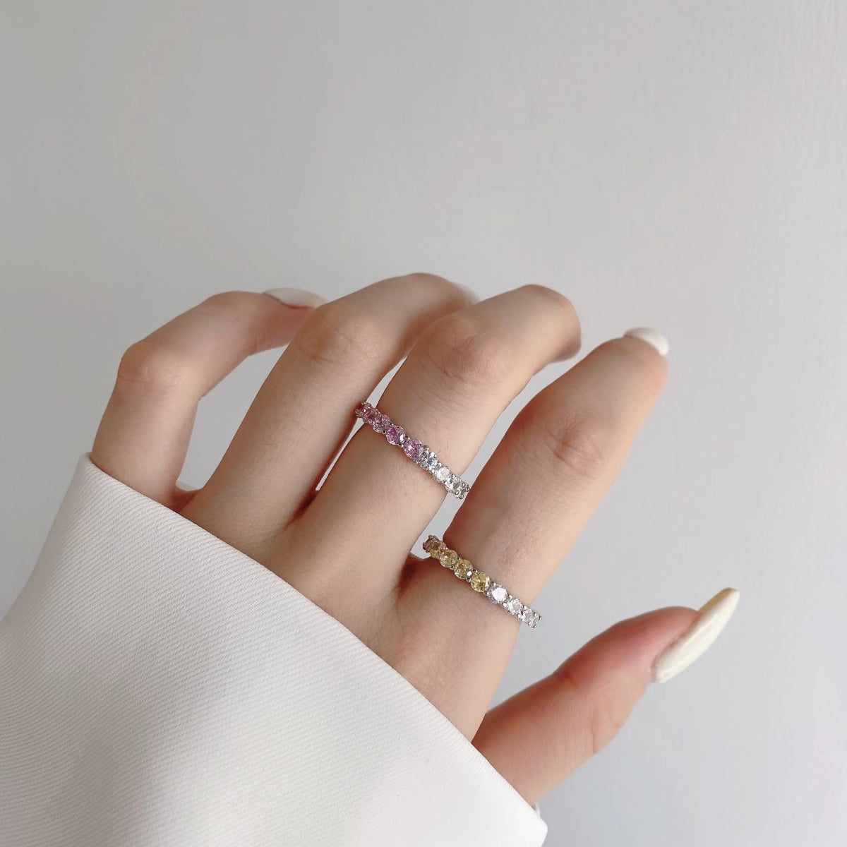 [Luxe Jewels]Sparkling Round Cut Tennis Ring