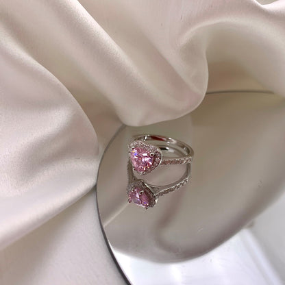 [Luxe Jewels]Eternity Splashy Romantic Heart Shape Lover Ring