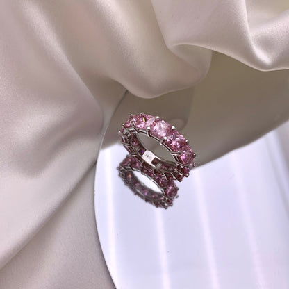 [Luxe Jewels]Elegant Princess Cut Tennis Ring