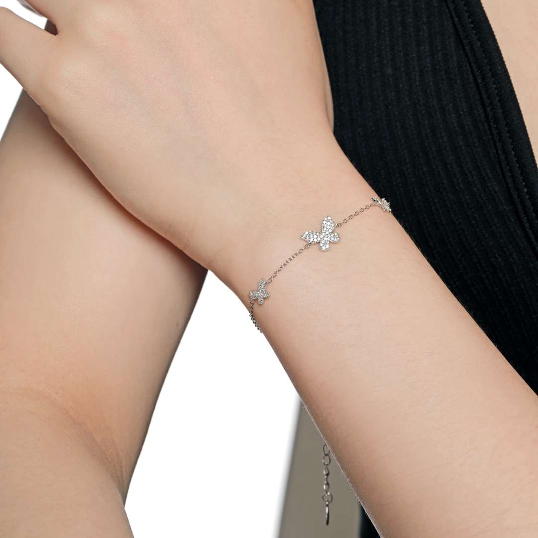 [Luxe Jewels]Delicate Butterfly Pendant Bracelet