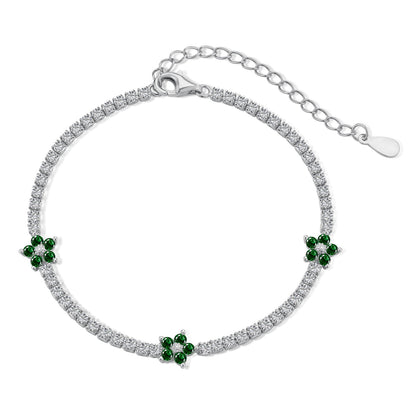 [Luxe Jewels]Sparkling Flower Shape Tennis Bracelet