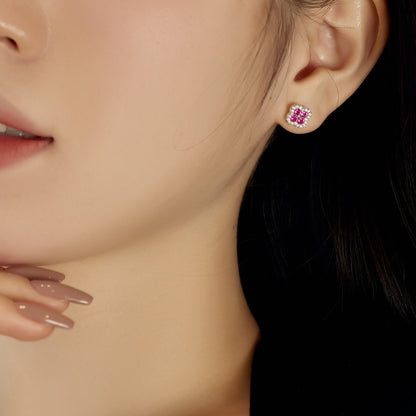 [Luxe Jewels]Four-Leaf Clover Flower Shaped Earrings