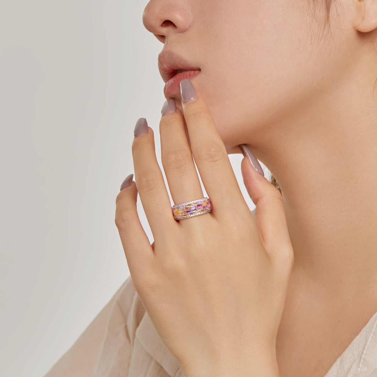 [Luxe Jewels]Radiant Colorful Radiant Cut Daily Ring